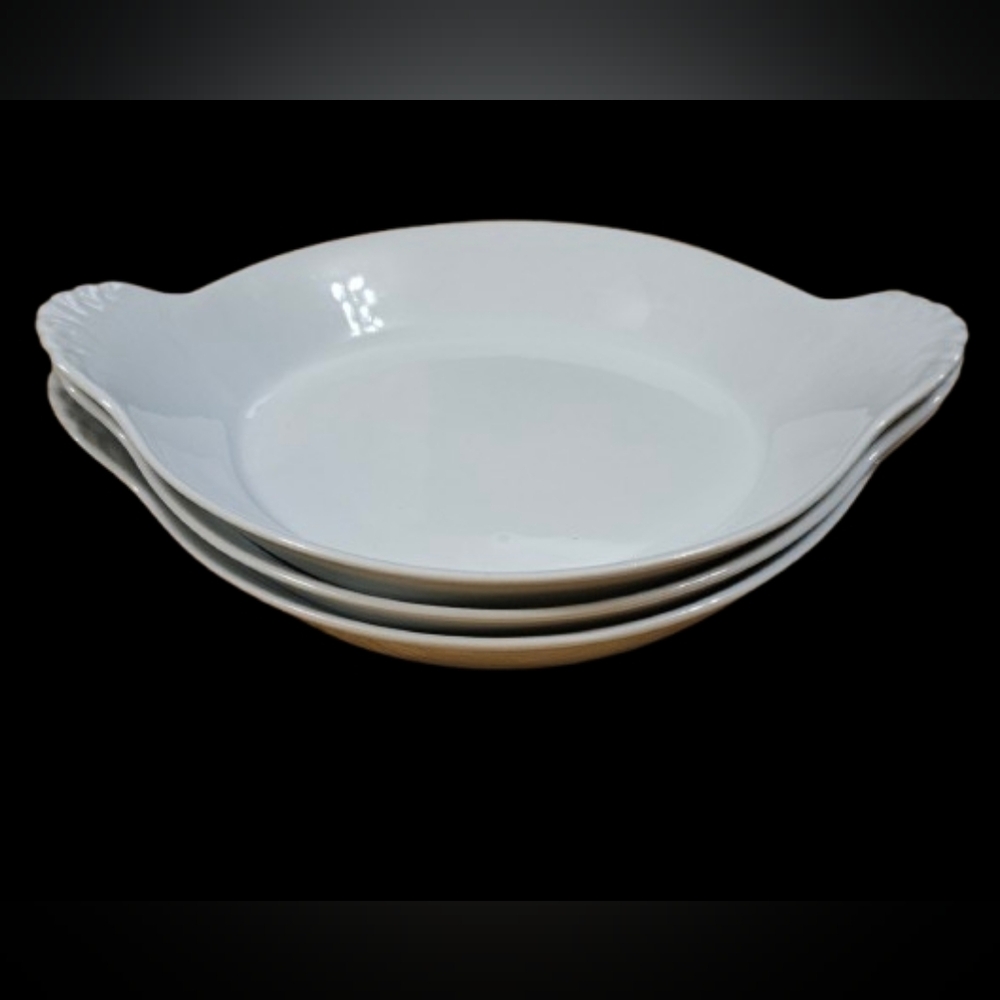 *Pillivuyt Culinaire White Porcelain Au Gratin Baking Dish Set Of 3